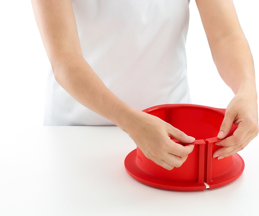 Duo Pekač za torto okrogel, s keramičnim krožnikom, 15 cm