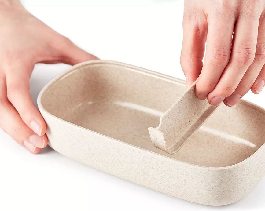 Fiambrera doble To Go Organic, con compartimentos