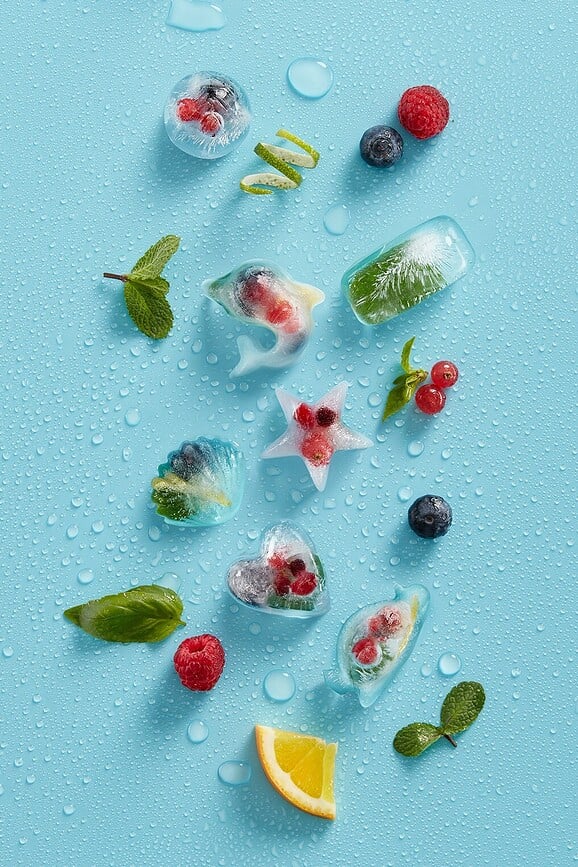 Lekue Bac à Glaçons avec couvercle, motifs cœurs