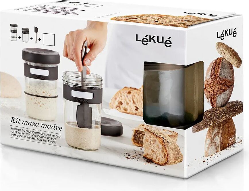 Lekue Βάζα για Προζύμι με σπάτουλα, 700 ml, Σετ 3 τεμαχίων