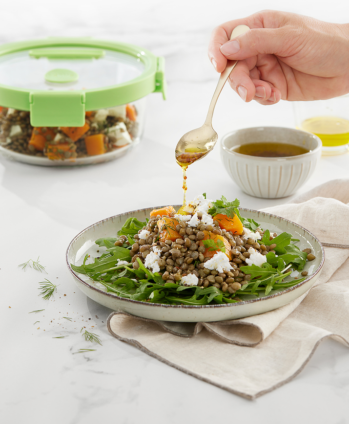 Lekue Boîte Alimentaire ronde, 950 ml, en verre