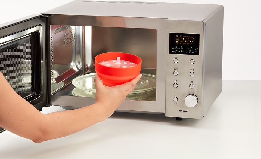 Lekue Bol à Popcorn pour micro-ondes, rouge, en silicone