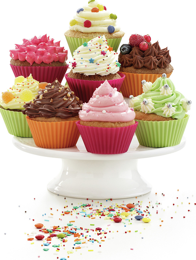 Lekue Caissettes à Muffins en silicone, multicolores, Lot de 12