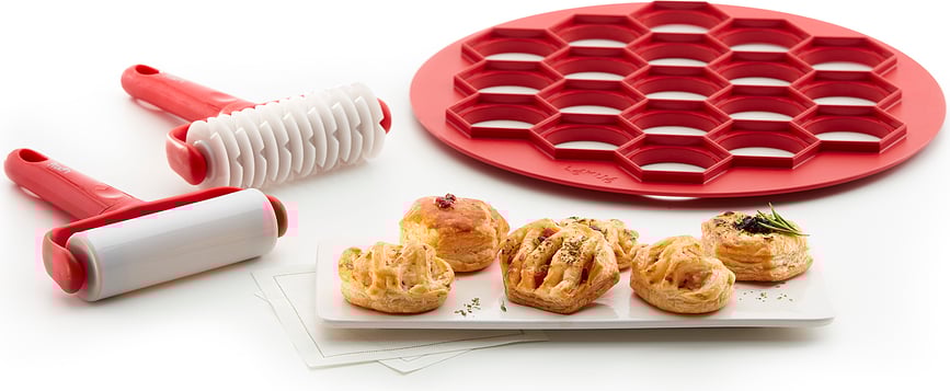 Lekue Emporte-pièce avec 2 rouleaux, rouge