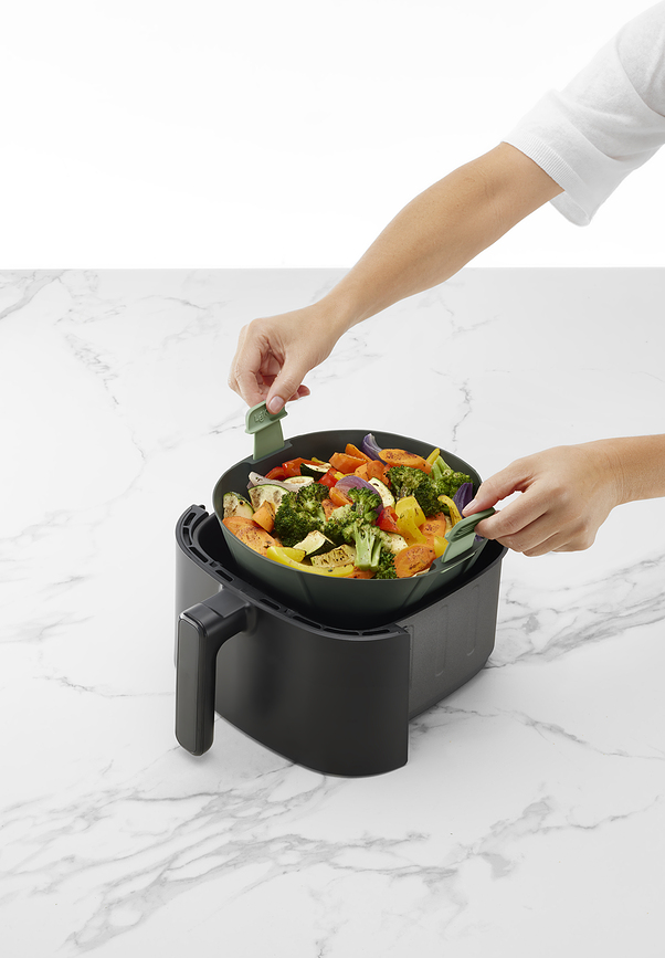 Lekue Καλάθι για Air Fryer, 22 cm, γκριζοπράσινο