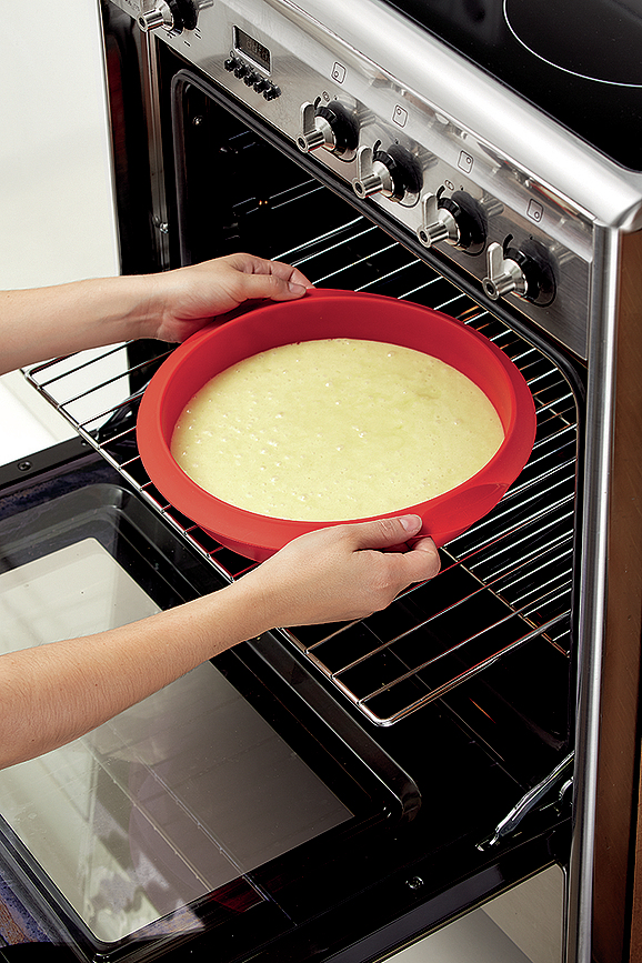 Lekue Moule à Gâteau rond, 20 cm, rouge, en silicone