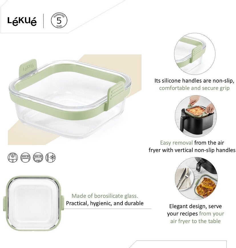 Lekue Moule pour Air Fryer, carré