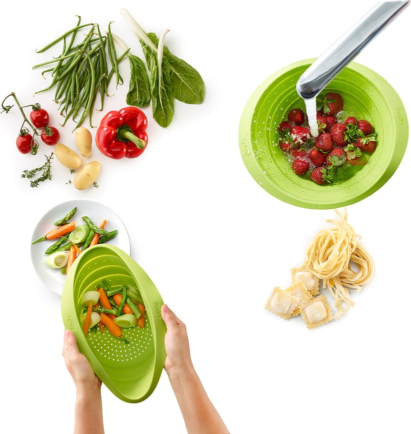 Lekue Passoire pliable, 23 cm, verte, en silicone