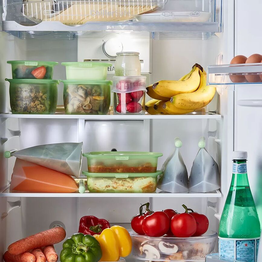 Lekue Posode za malico zelene, silikonske, 3 kosi