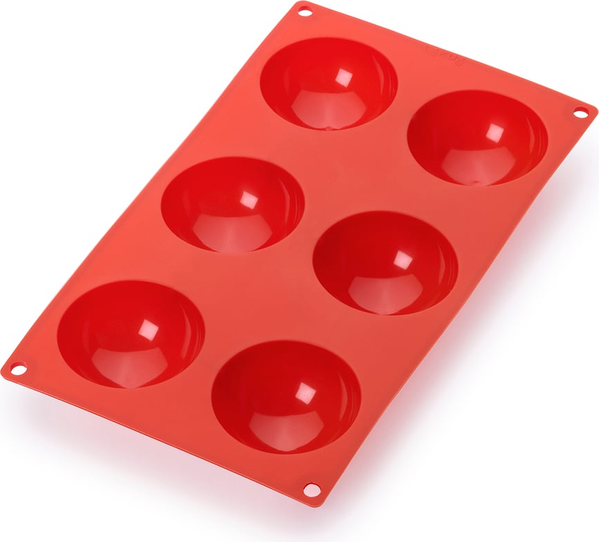 Molde de silicona Lekue, para semiesferas, rojo