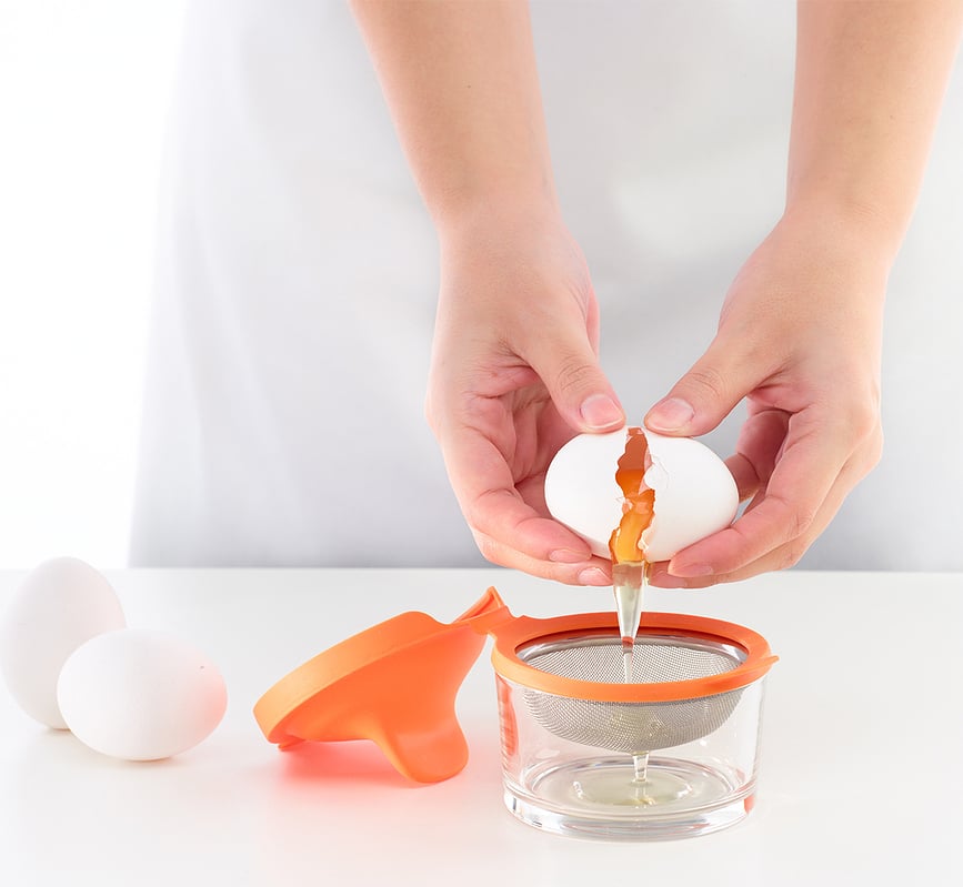 Molde para Huevos Poché Lekue, silicona, naranja, 2 unidades