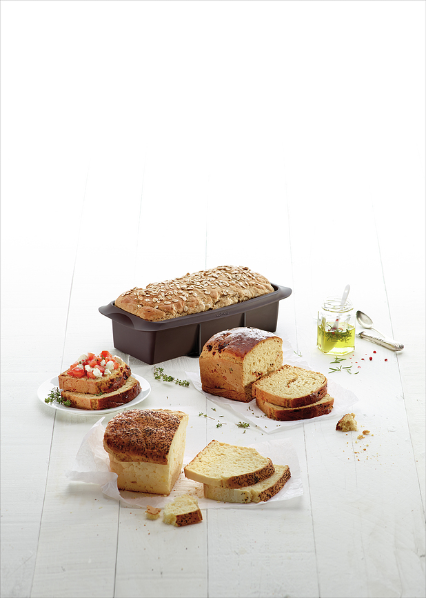 Molde para Pan de silicona Lekue, rectangular, 25 cm, marrón