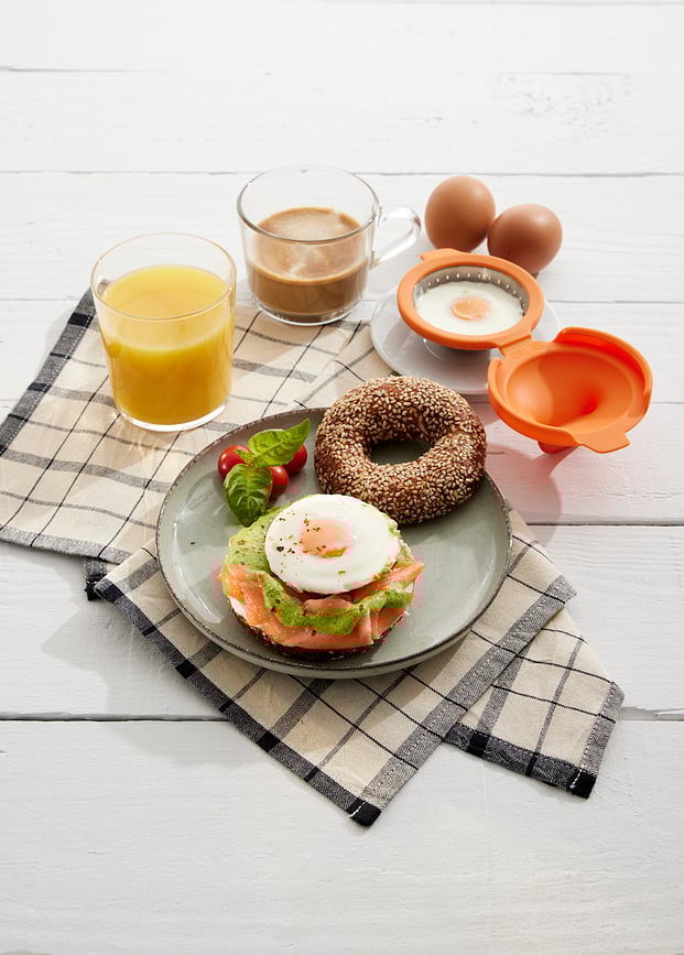 Moldes para Huevos Escalfados Lekue, de silicona, naranja, 2 unidades