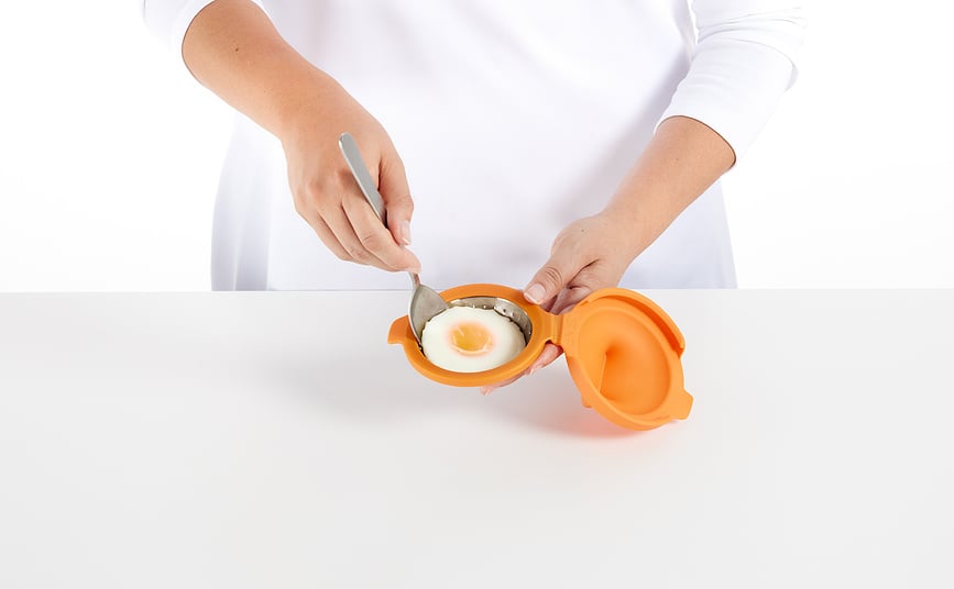 Moldes para Huevos Escalfados Lekue, de silicona, naranja, 2 unidades