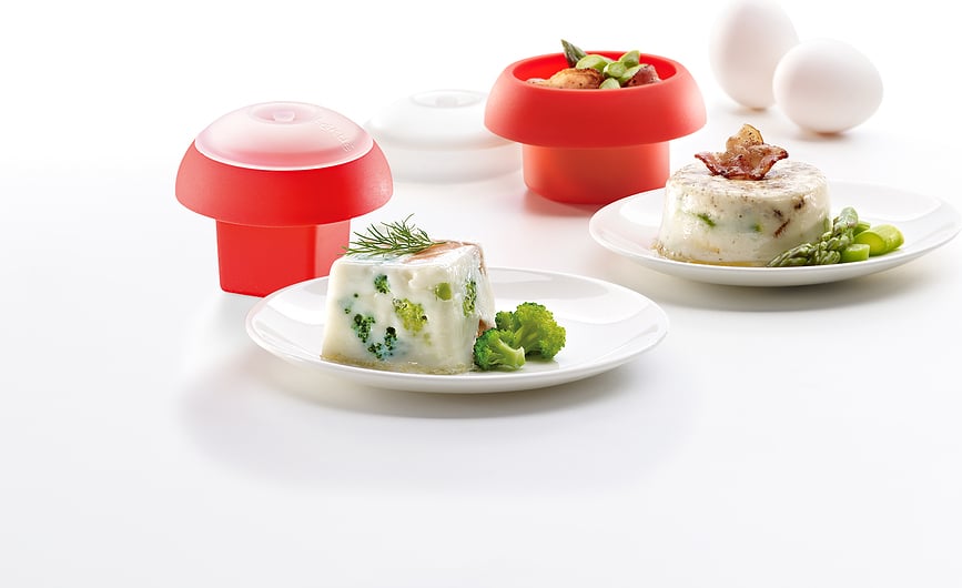 Moldes para Huevos Lekue, rojos, 2 unidades