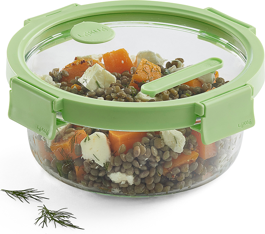 Contenedor de cristal para alimentos Lekue, 950 ml, redondo