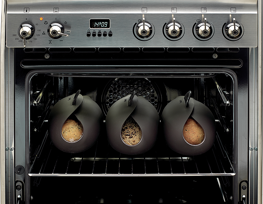 Recipiente para Hornear Pan Lekue, con molde para mini baguettes y espátula, Set de 3 piezas