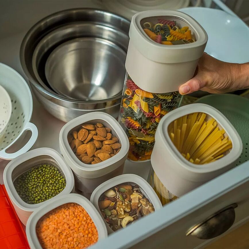 Save & Stoe Boîtes de Conservation, beiges, Lot de 3