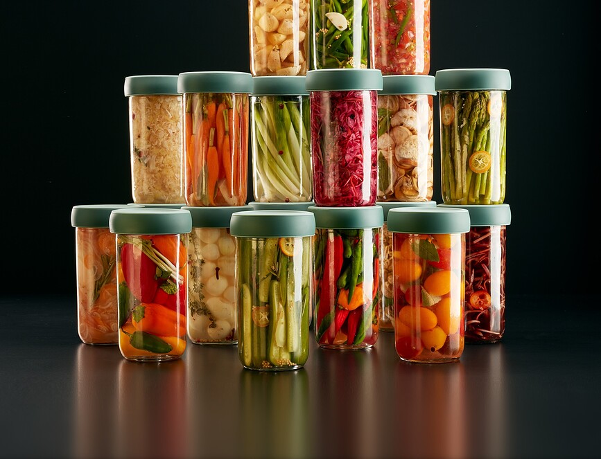 Set de Fermentación Lekue, con pinzas, Set de 3 piezas