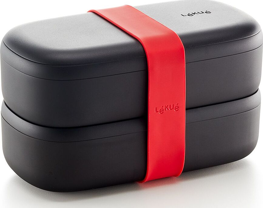 To Go Lunchbox s priborom, črn, 2 kosa