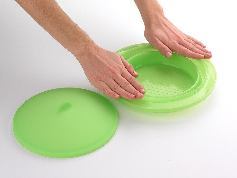 Vaporera Lekue, plegable, verde