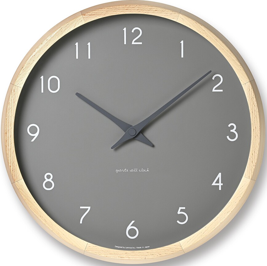 Campagne Horloge murale, grise