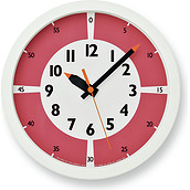 Fun Pun Color Wall clock 24,8 cm red