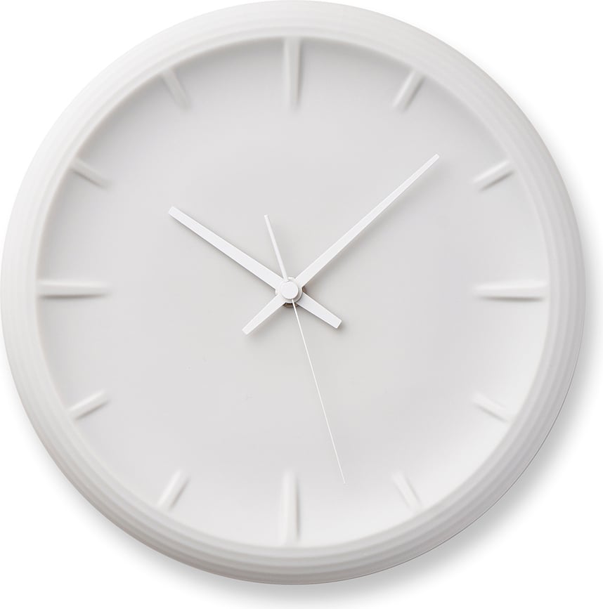 Lemnos Relief Horloge Murale, blanche
