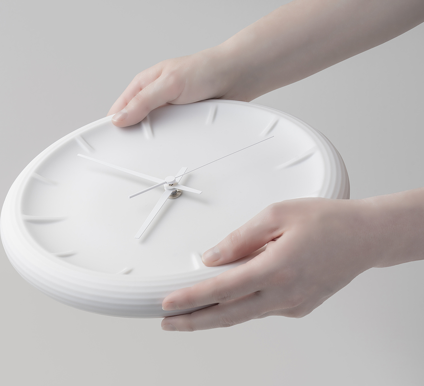 Lemnos Relief Horloge murale, beige