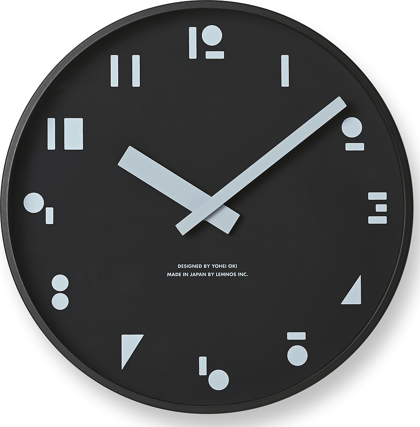 M, S, S. Horloge murale, noire