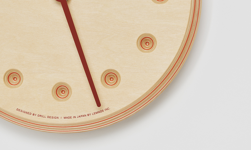 Paper Wood Line Ρολόι Τοίχου, 22 cm, με μπλε δείκτες