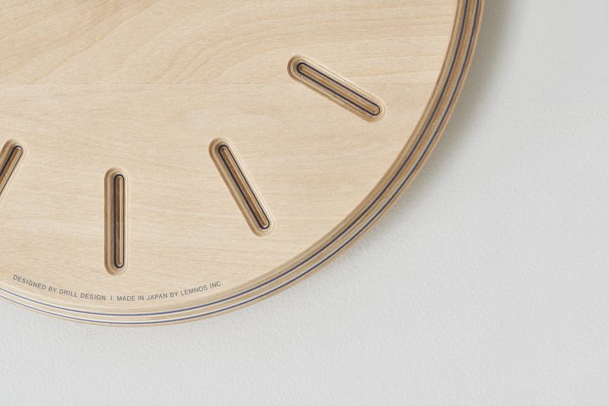 Paper Wood Line Ρολόι Τοίχου, 29 cm, με πορτοκαλί δείκτες