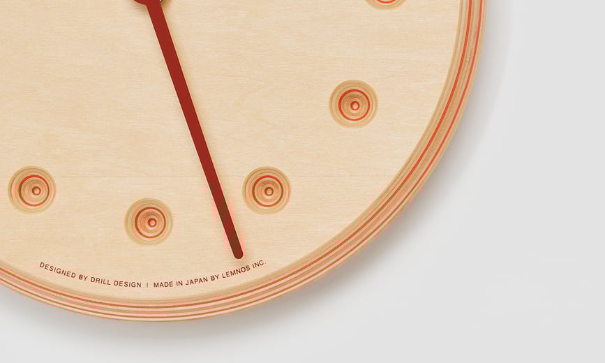 Paper Wood Line Sat zidni 22 cm s plavim kazaljkama