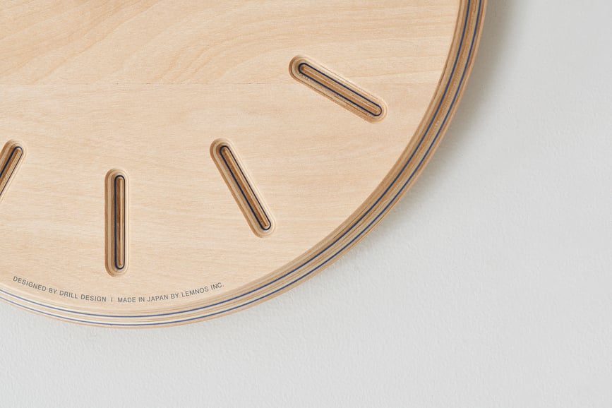 Paper Wood Line Sat zidni 29 cm narančaste kazaljke