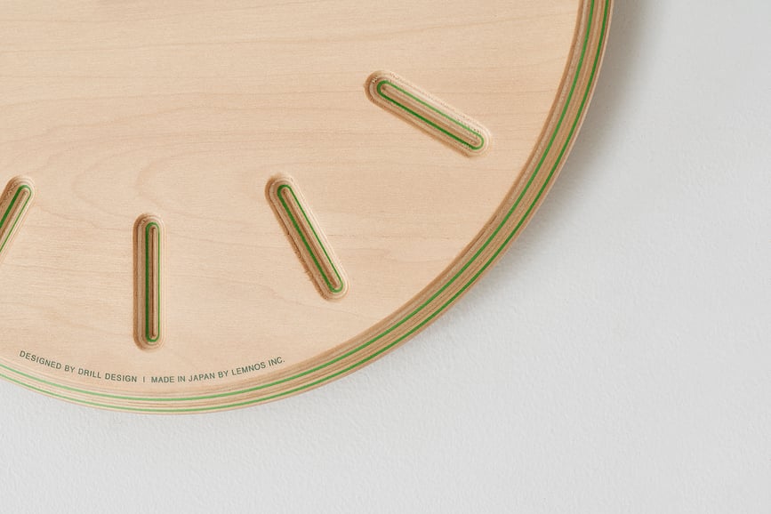 Paper Wood Line Sat zidni 29 cm narančaste kazaljke