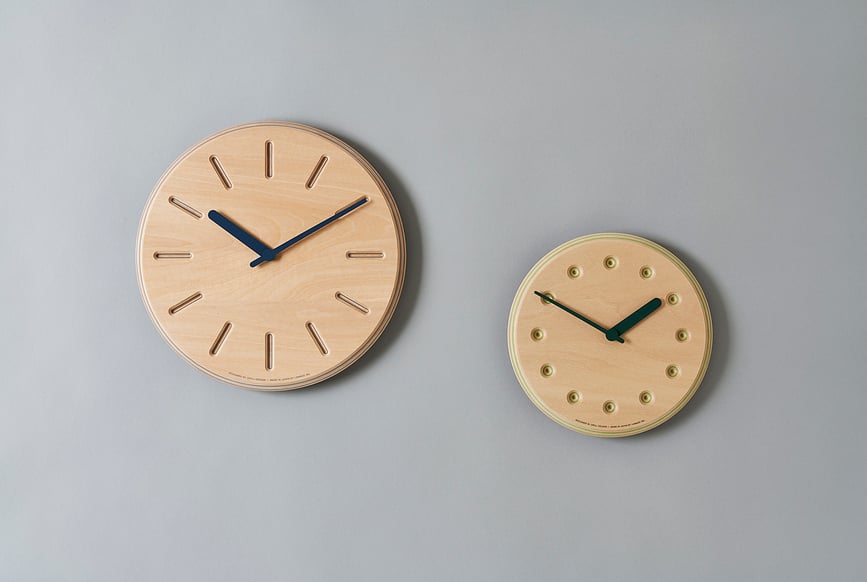 Paper Wood Line Sat zidni 29 cm narančaste kazaljke