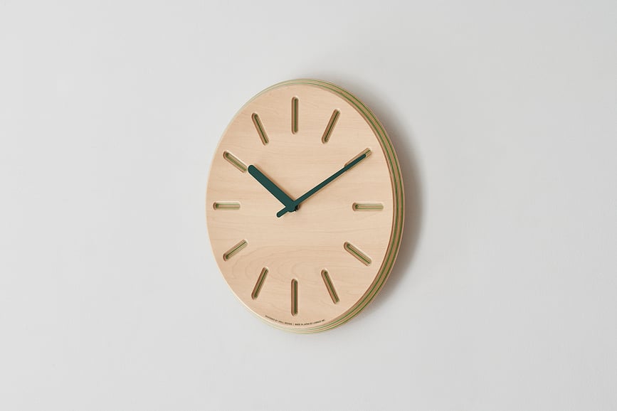 Paper Wood Line Sat zidni 29 cm narančaste kazaljke