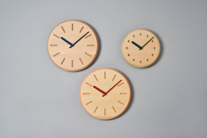 Paper Wood Line Sat zidni 29 cm narančaste kazaljke