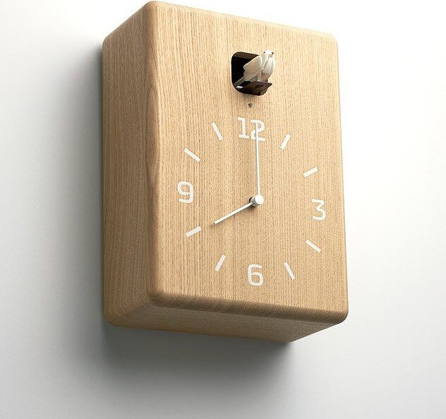 Reloj de Pared con Cuco de madera clara Cucu