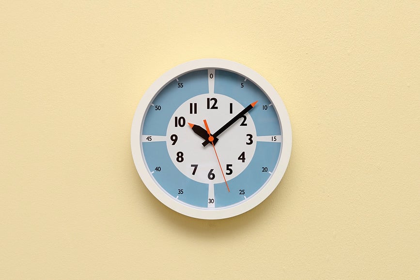 Reloj de pared Fun Pun Color, 24,8 cm, azul