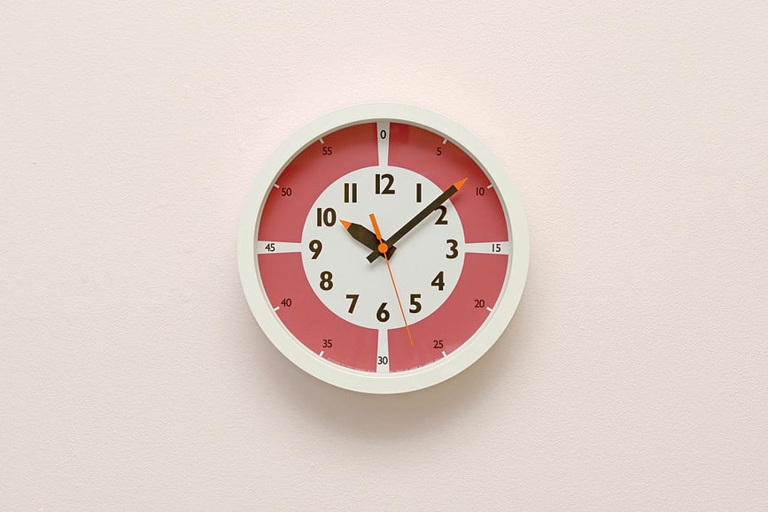 Reloj de pared Fun Pun Color, 24,8 cm, azul