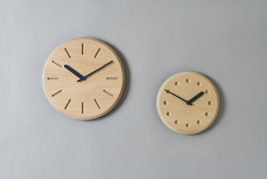 Reloj de Pared Paper Wood Line, 29 cm, manecillas naranjas