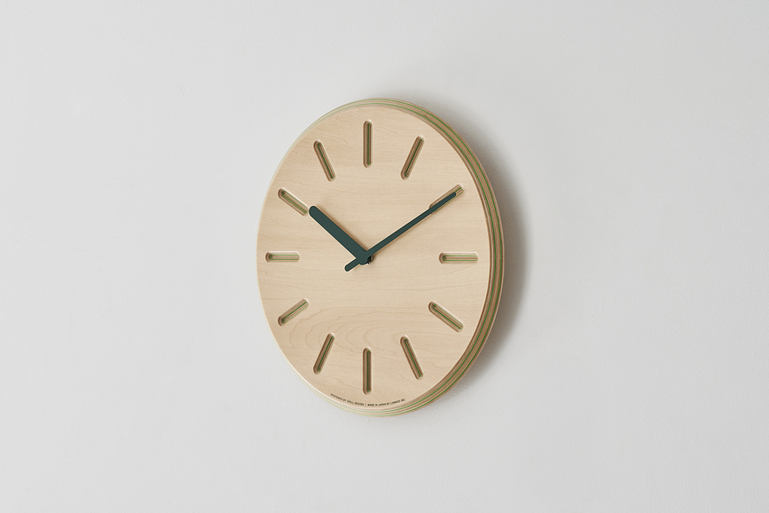 Reloj de Pared Paper Wood Line, 29 cm, manecillas naranjas