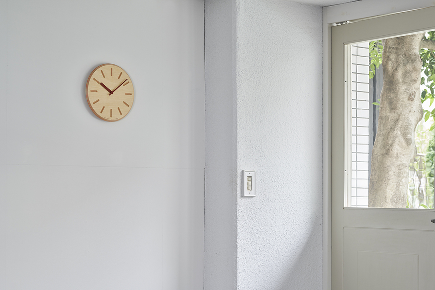 Reloj de Pared Paper Wood Line, 29 cm, manecillas naranjas