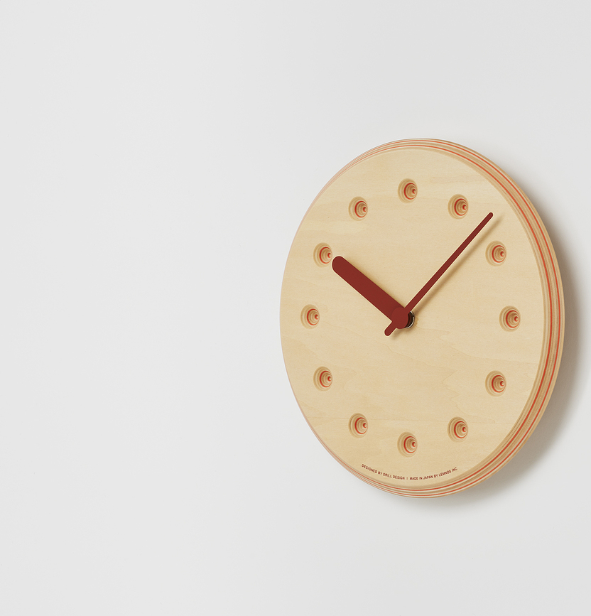 Reloj de pared Paper Wood Line, 22 cm, manecillas azules