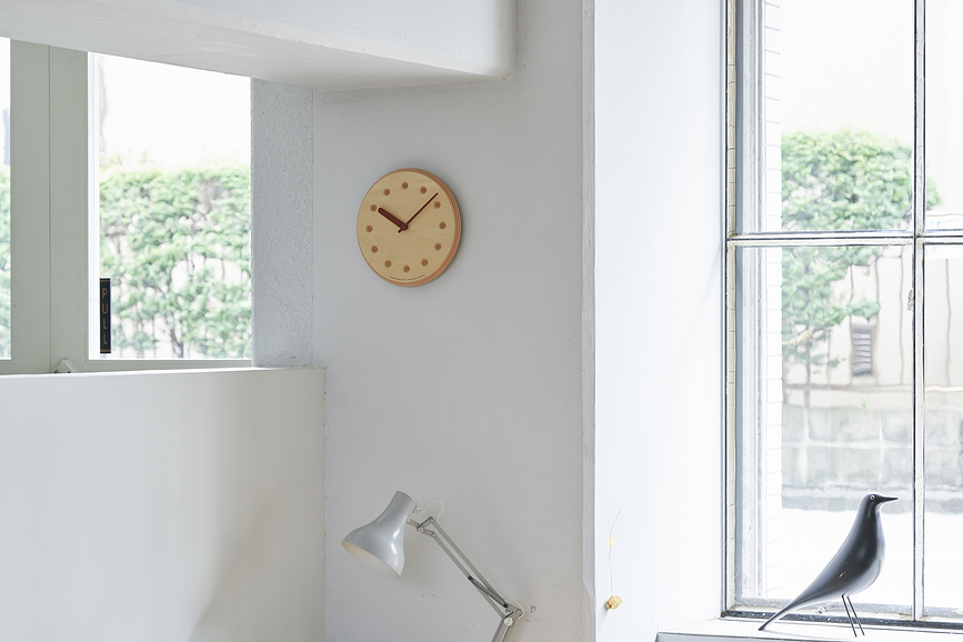 Reloj de pared Paper Wood Line, 22 cm, manecillas azules