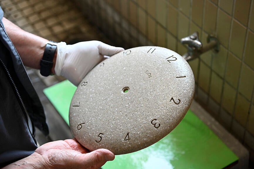 Reloj de pared SiO2, beige