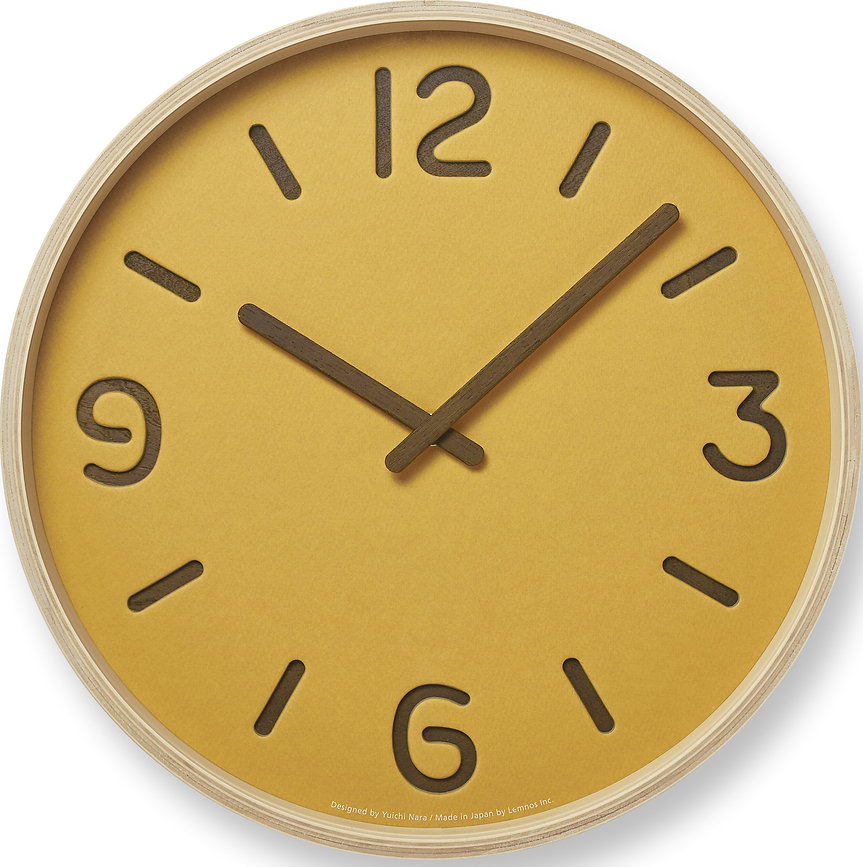 Thomson Paper Horloge murale, 30,5 cm, jaune