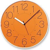 Zegar ścienny Awa Cara pomarańczowa tarcza