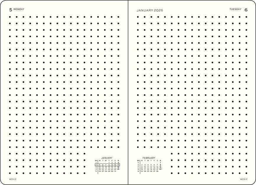 Agenda Diaria de tapa dura punteada Leuchtturm 1917, A5, 2026, rosa empolvado, en inglés